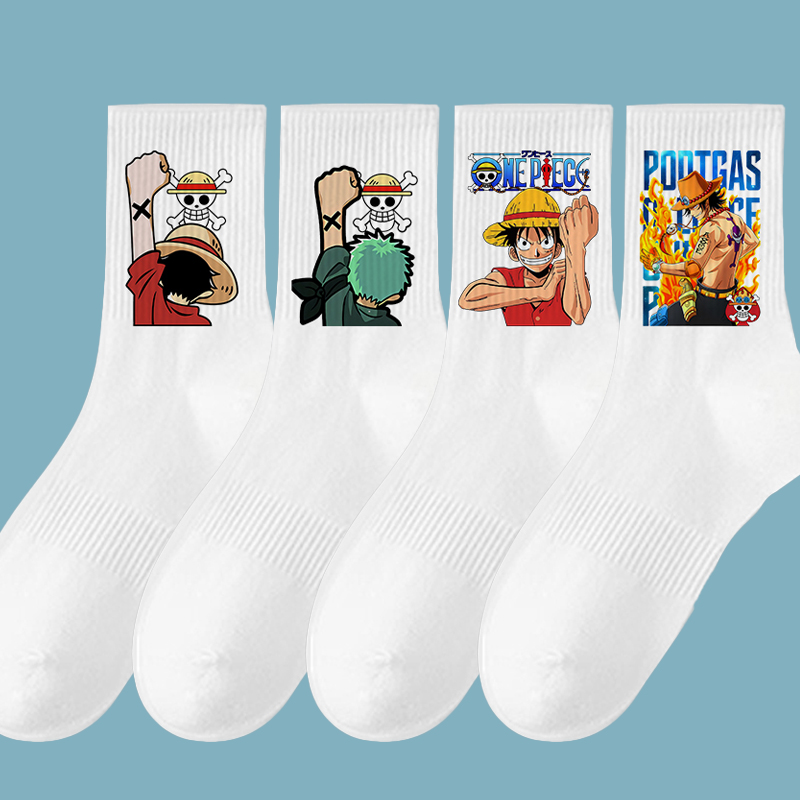 Anime Cosplay Luffy - Anime One Piece Herren Sportsocken Luffy