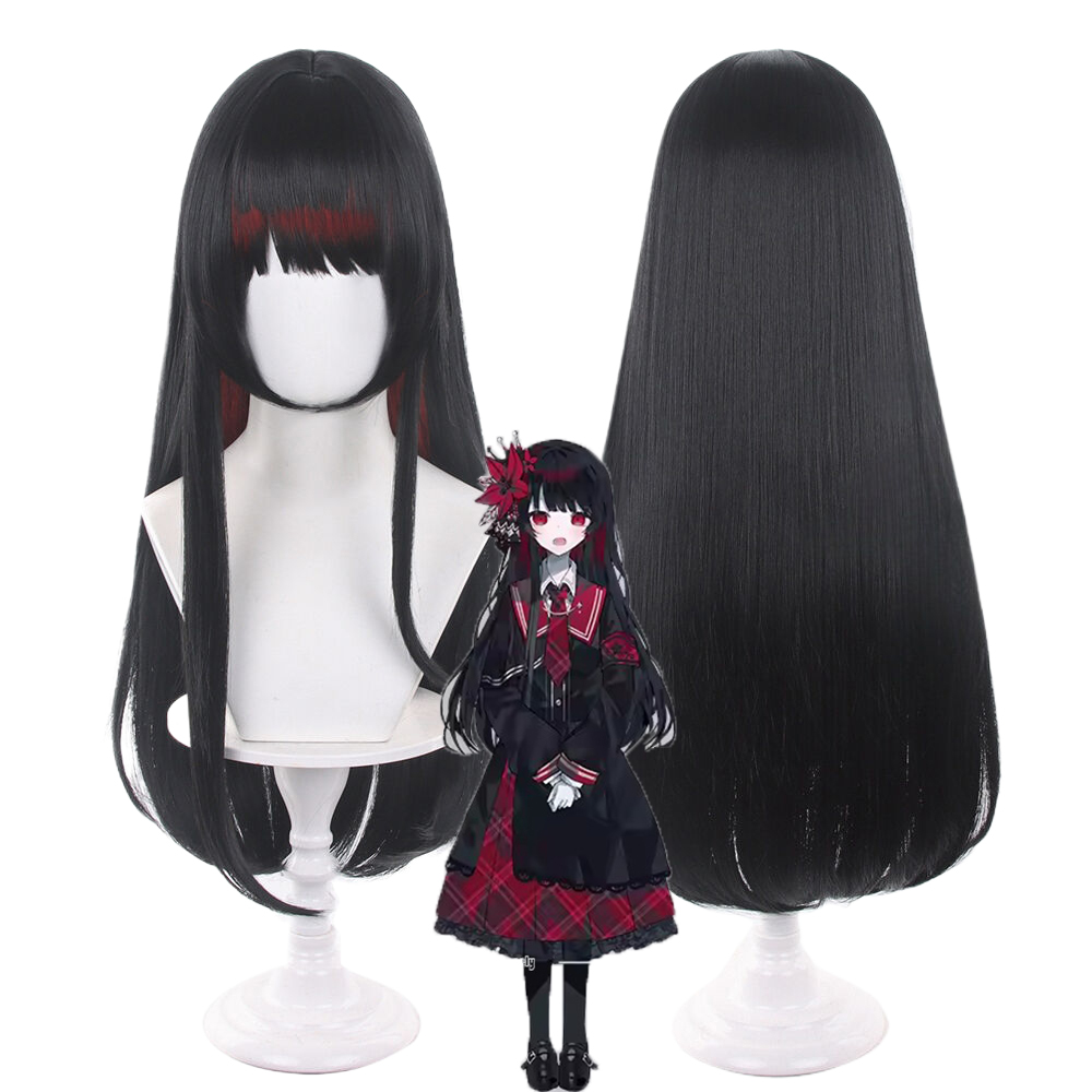 Anime Cosplay Girl With Black Hair - Anime Nikaido Hiro Cosplay-Perücke, 27,55 Zoll,