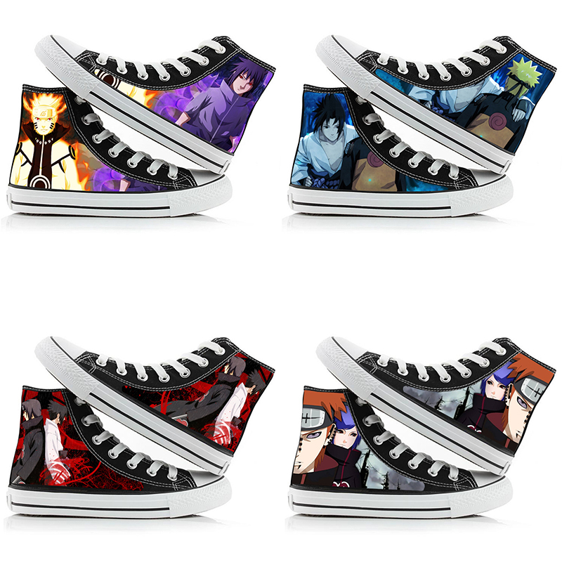 Anime Cosplay Ideas For Couples - Naruto Uzumaki High-Top-Leinenschuhe für Männer und