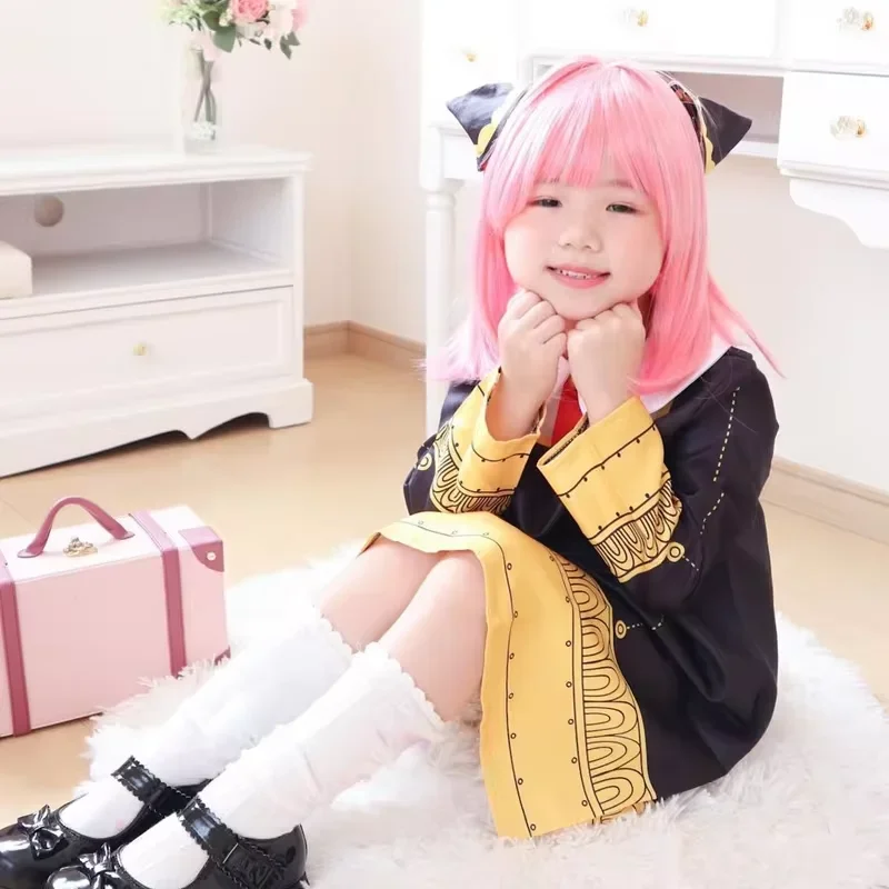 Anime Cosplay Anya - Anime Anya Forger Cosplay Kostüm Schwarzes