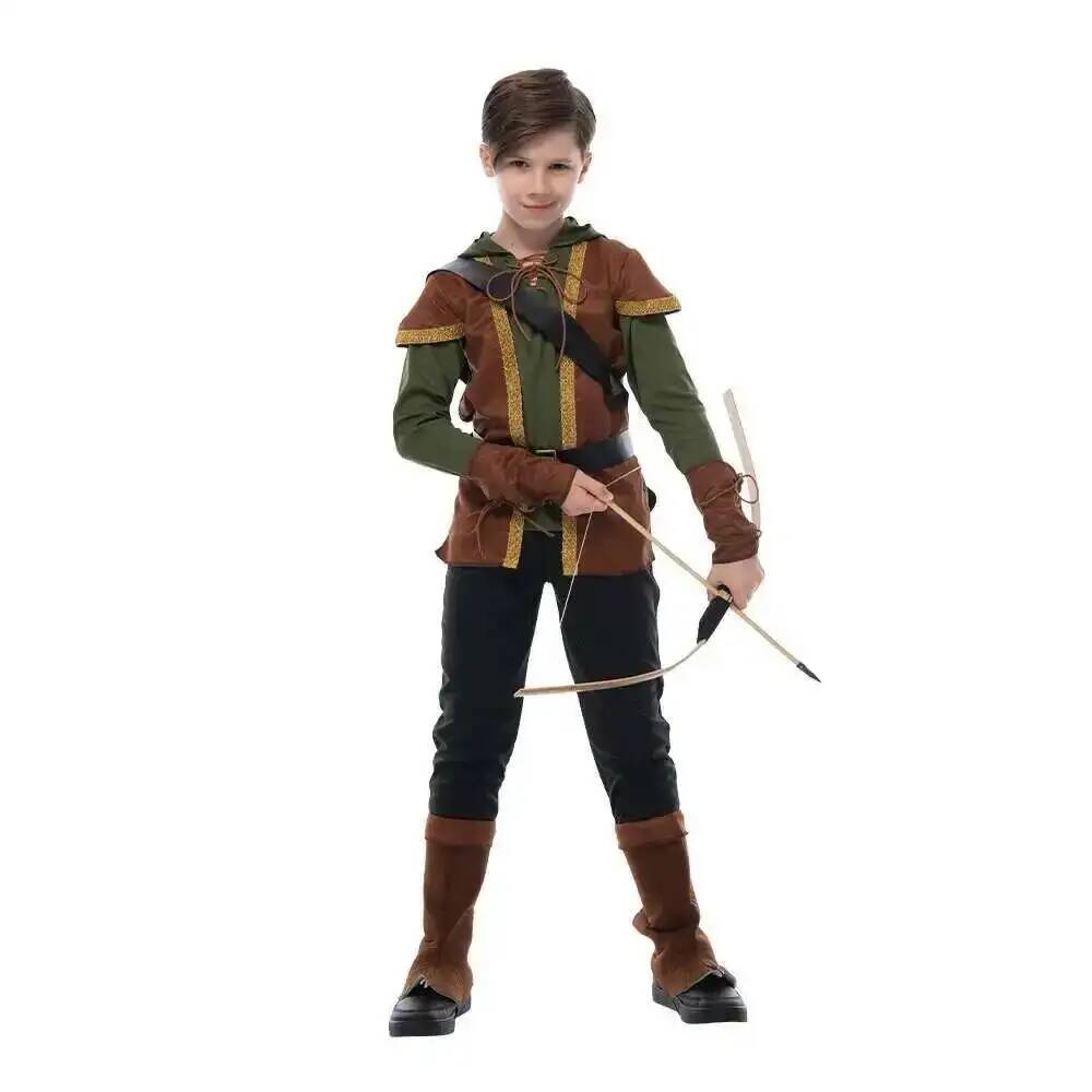 Anime Cosplay Robin - Jungen Snailify Kinder-Bogenschützenkostüm, Jägerkostüm, Robin Hood