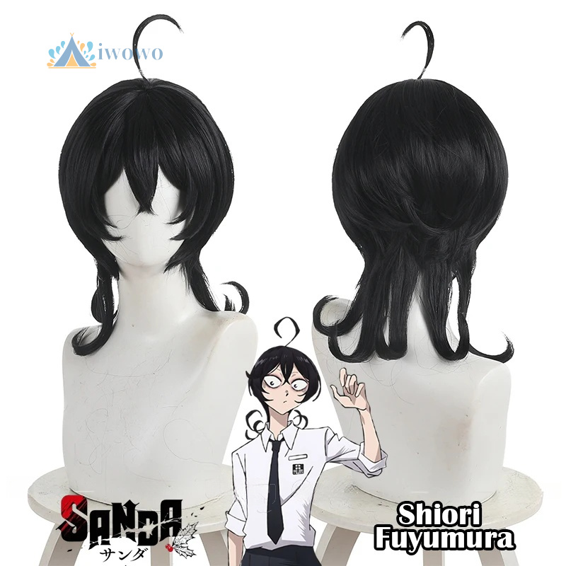 Anime Cosplay Girl With Black Hair - Anime Sanda Shiori Fuyumura Cosplay Perücke