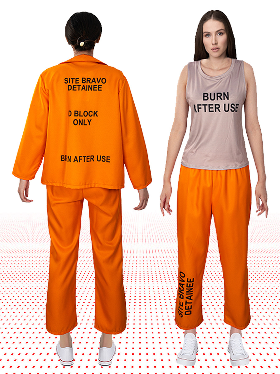 Anime Harley Quinn Cosplay - Erwachsene orange Gefangene Uniform Outfit Selbstmord