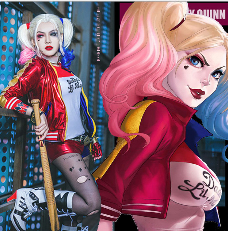 Anime Harley Quinn Cosplay - Halloween Suicide Squad Kostüm Harley Quinn