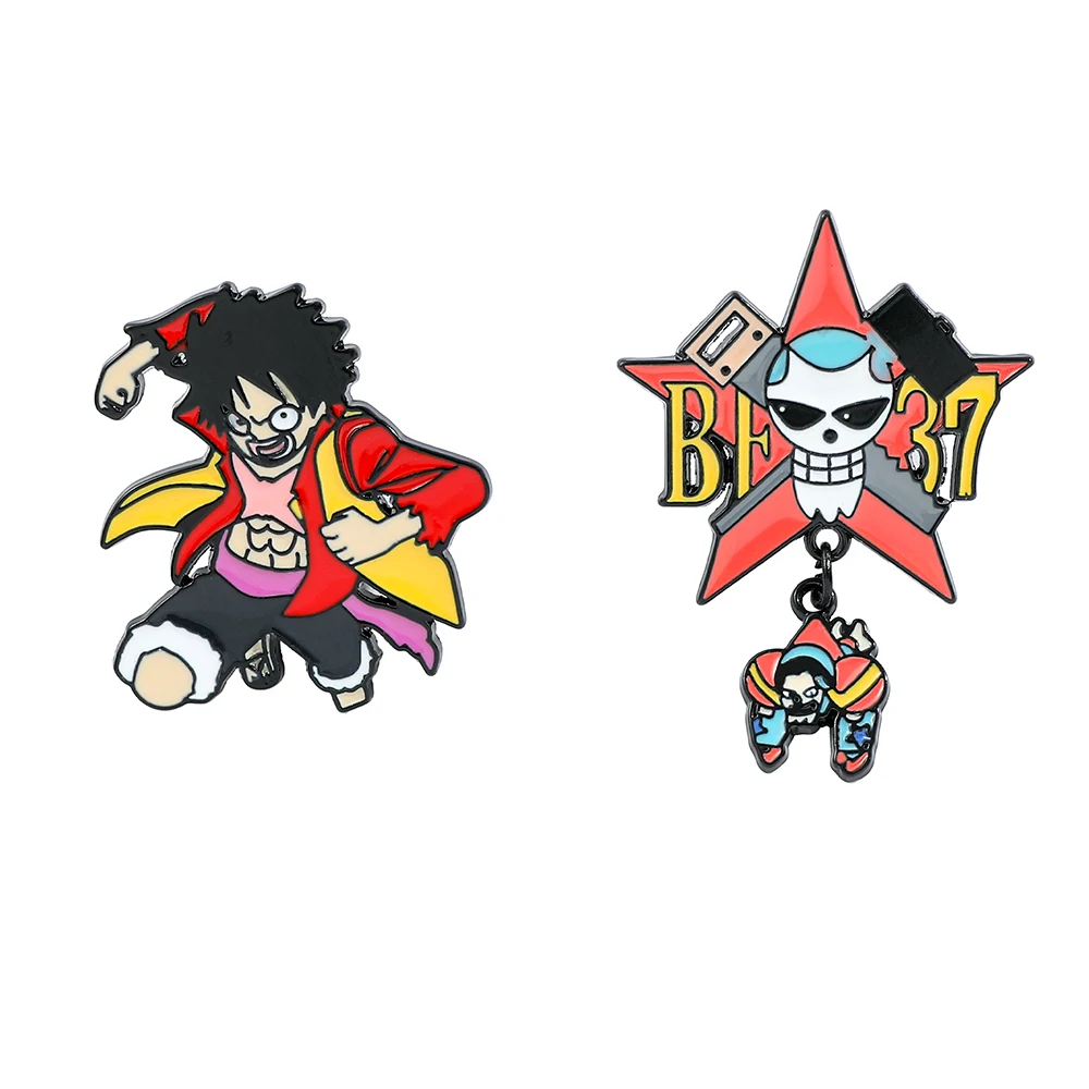 Anime Cosplay Luffy - 2 Stück Kreative Anime-Brosche Lustiger Monkey