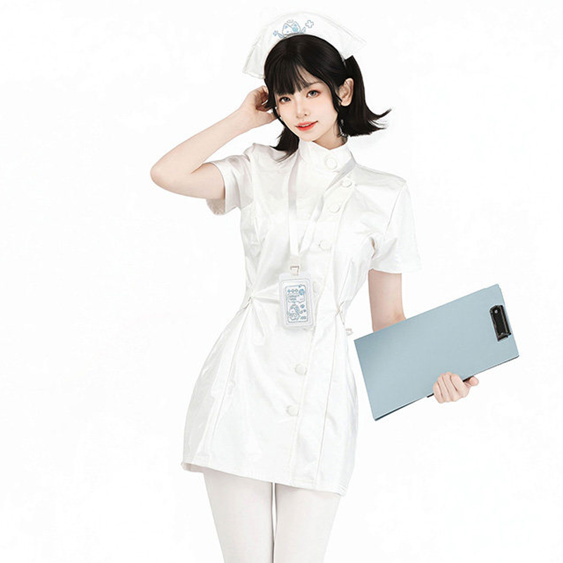 Anime Cosplay Nurse - AniLV Anime Katzenarzt-Krankenschwester-Uniform PU-Leder-Kleid Outfit Halloween