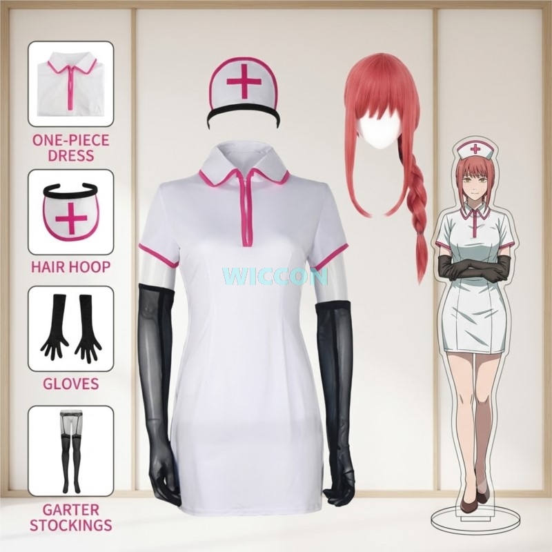 Anime Chainsaw Man Cosplay Kos – Anime Cosplay Nurse Bewertung und Preis