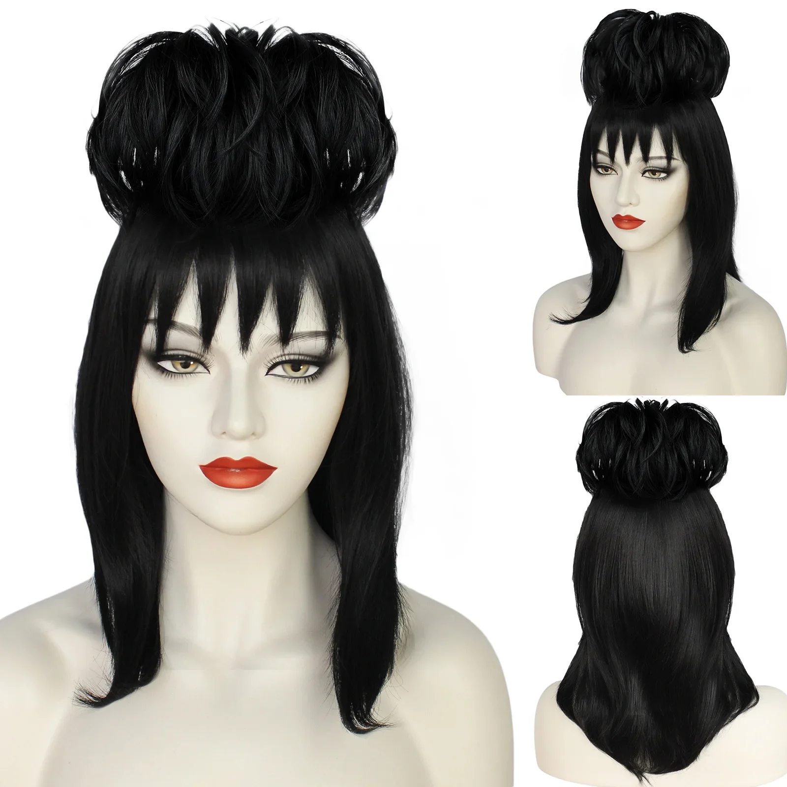 Lydia Deetz Cosplay Perücke Br – Anime Cosplay Girl With Black Hair Bewertung und Preis
