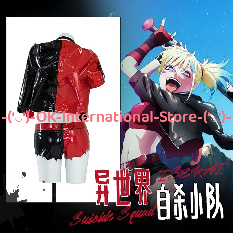 Harley Quinn Cosplay Kostüm An – Anime Harley Quinn Cosplay Bewertung und Preis