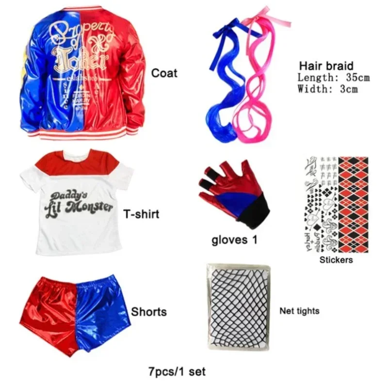 Karneval Kinder Mädchen Selbst – Anime Harley Quinn Cosplay Bewertung und Preis
