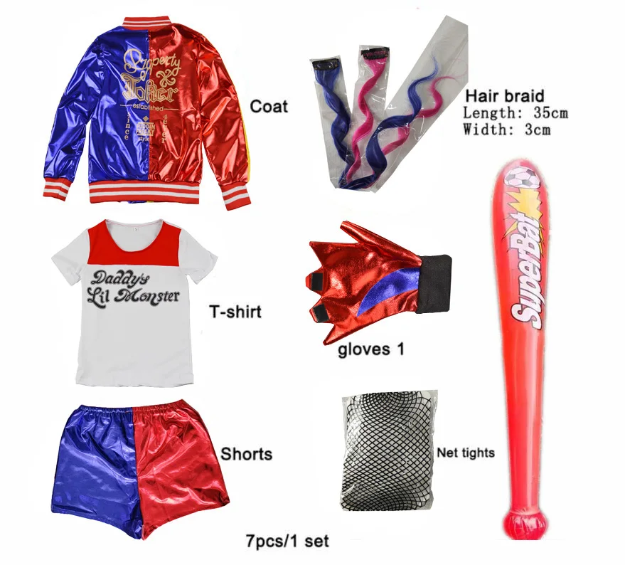 Harley Kostüme Cosplay Suicide – Anime Harley Quinn Cosplay Bewertung und Preis